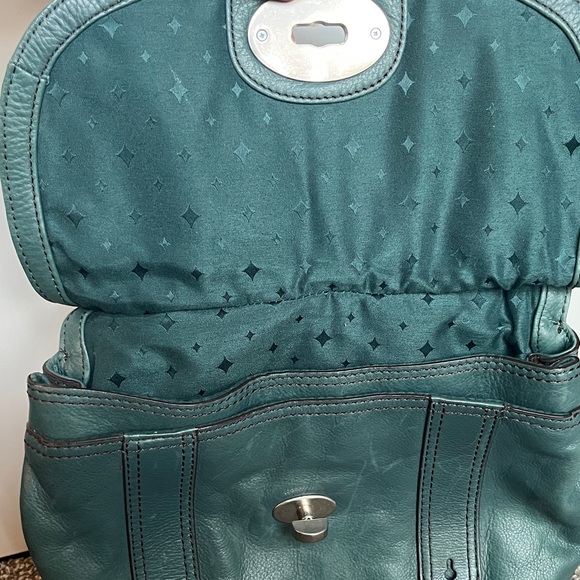 Fossil Dark Green/Blue Leather Crossbody Bag - Picture 3 of 11